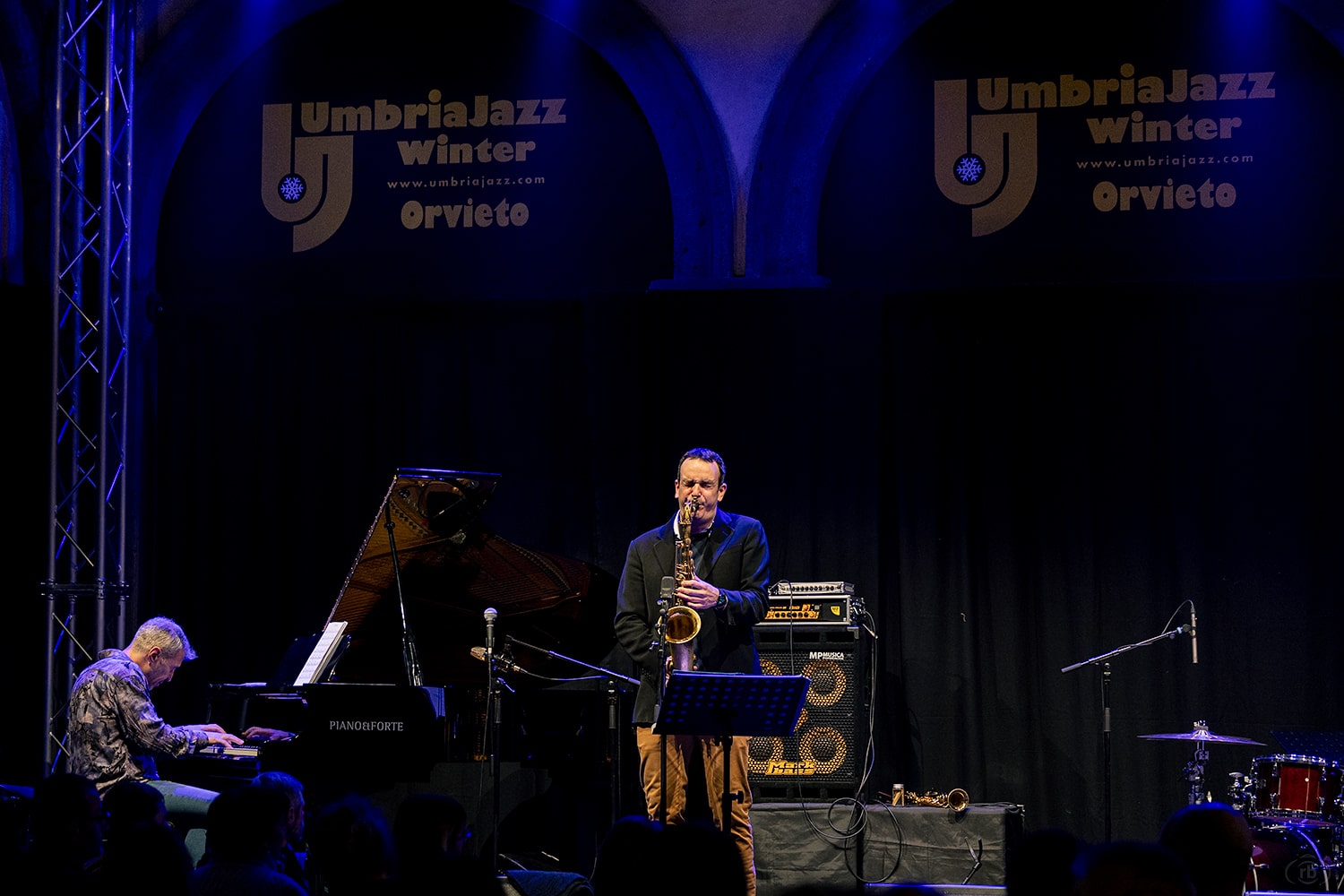 Filippo Bianchini on stage at Umbria Jazz Winter, Orvieto